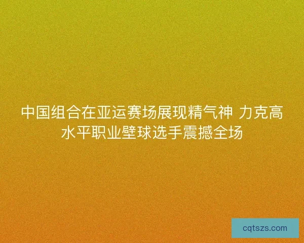 中国组合在亚运赛场展现精气神 力克高水平职业壁球选手震撼全场