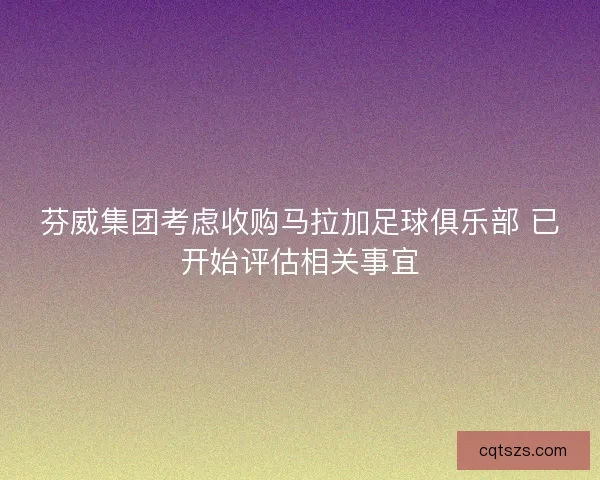 芬威集团考虑收购马拉加足球俱乐部 已开始评估相关事宜